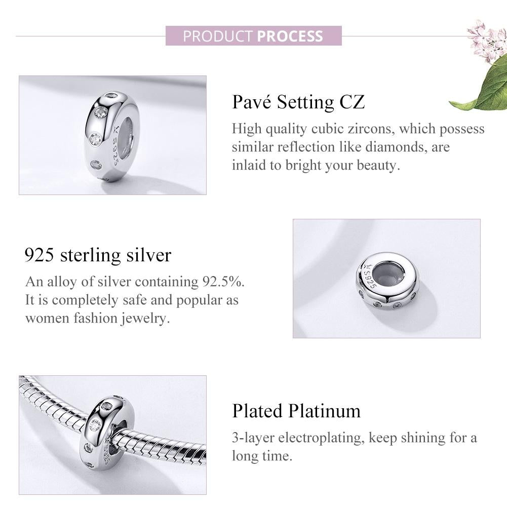 925 Sterling Silver Zircon Beaded Bracelet Accessories