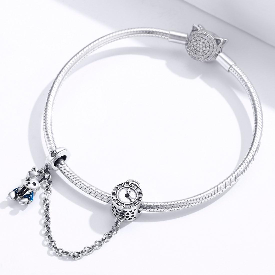 925 Sterling Silver Rabbit Safety Chain For Diy Bracelets