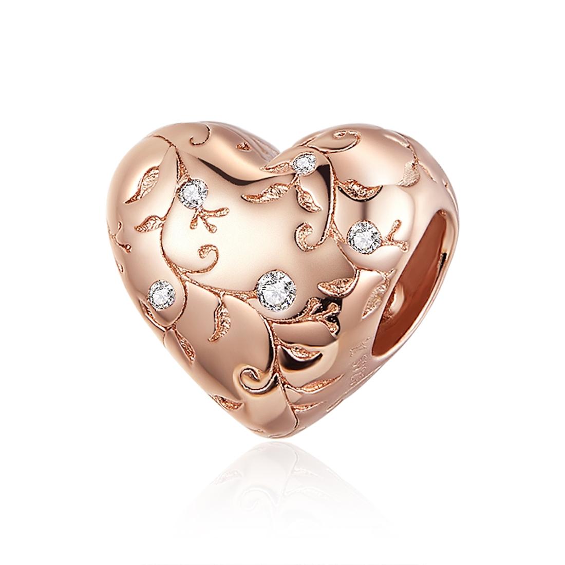 925 Sterling Silver Retro Rose Gold Beaded Bracelet Accessory