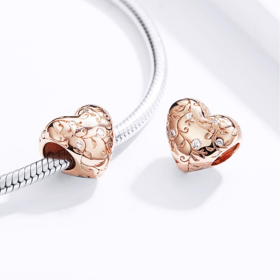 925 Sterling Silver Retro Rose Gold Beaded Bracelet Accessory