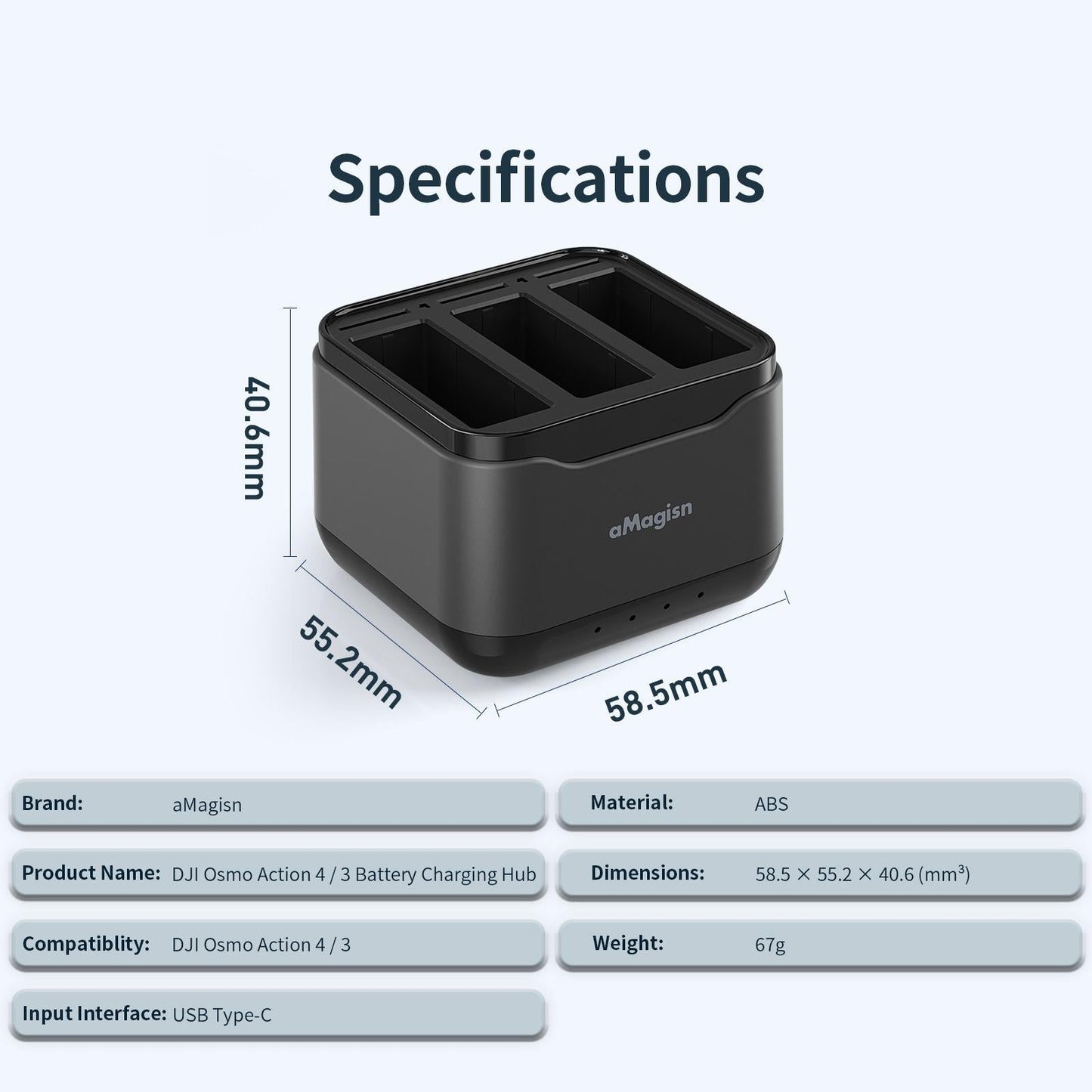 Amagisn Charger Base For Batteries