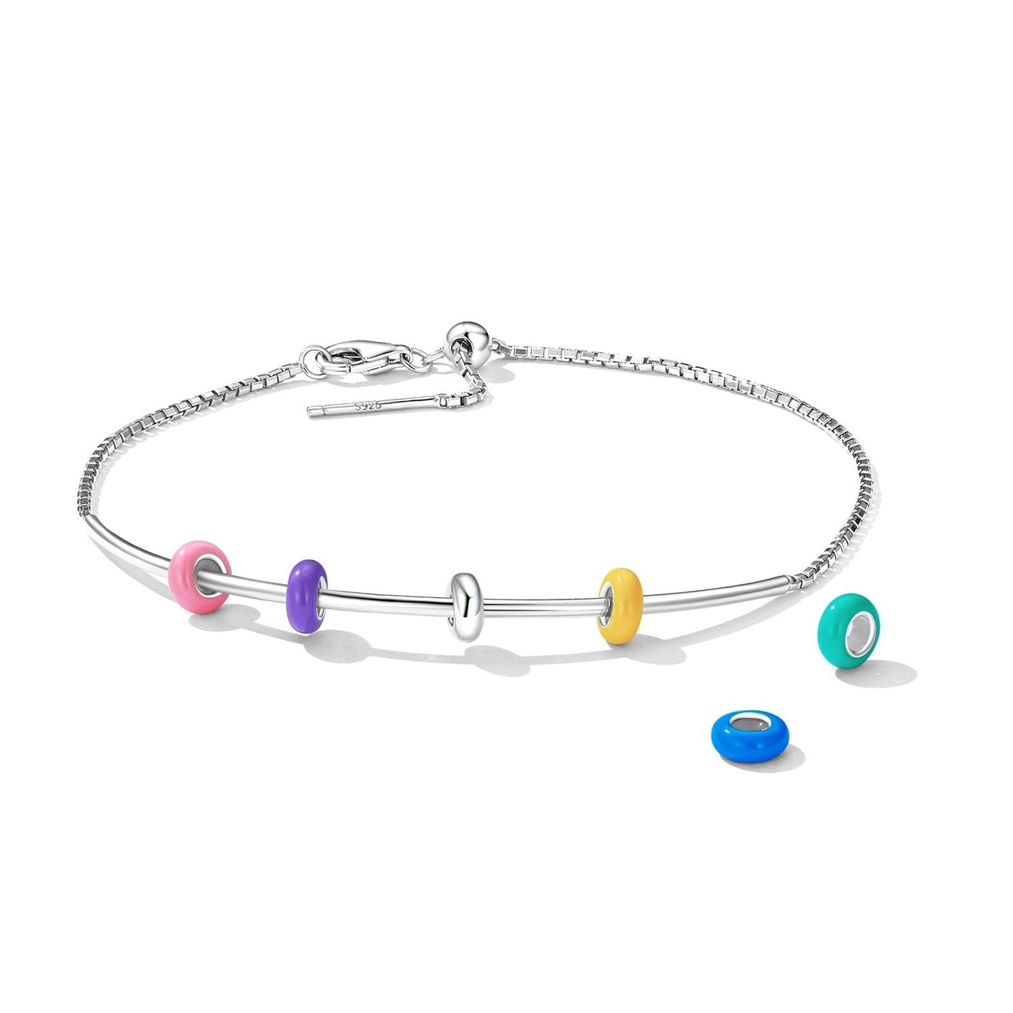 925 Sterling Silver Silicone Beads For Diy Bracelets & Necklaces