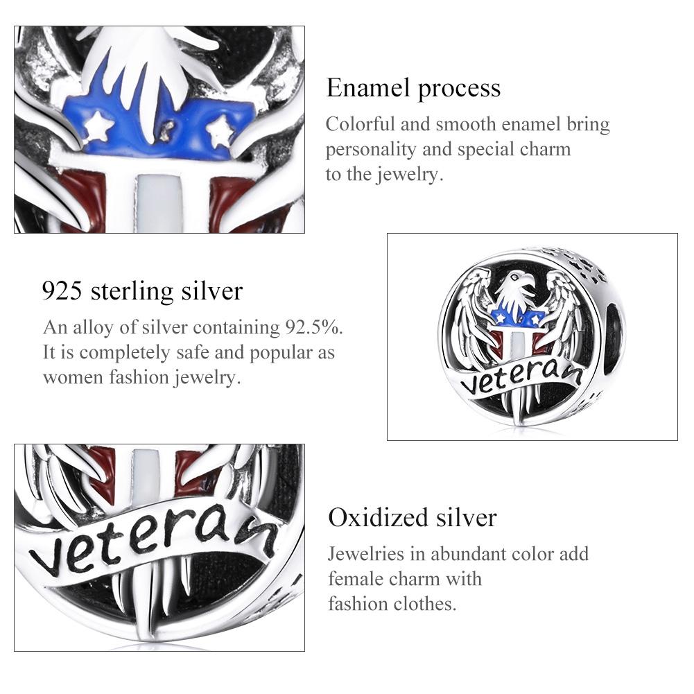 925 Sterling Silver Eagle Beads For Diy Bracelets & Necklaces