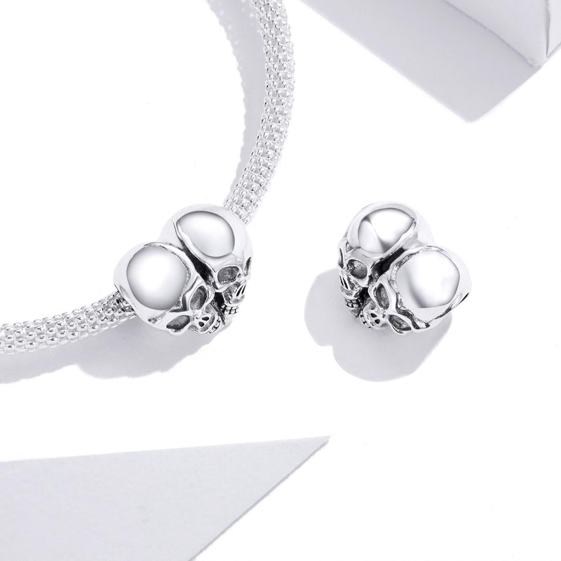 925 Sterling Silver Skull Beads For Diy Bracelets & Necklaces