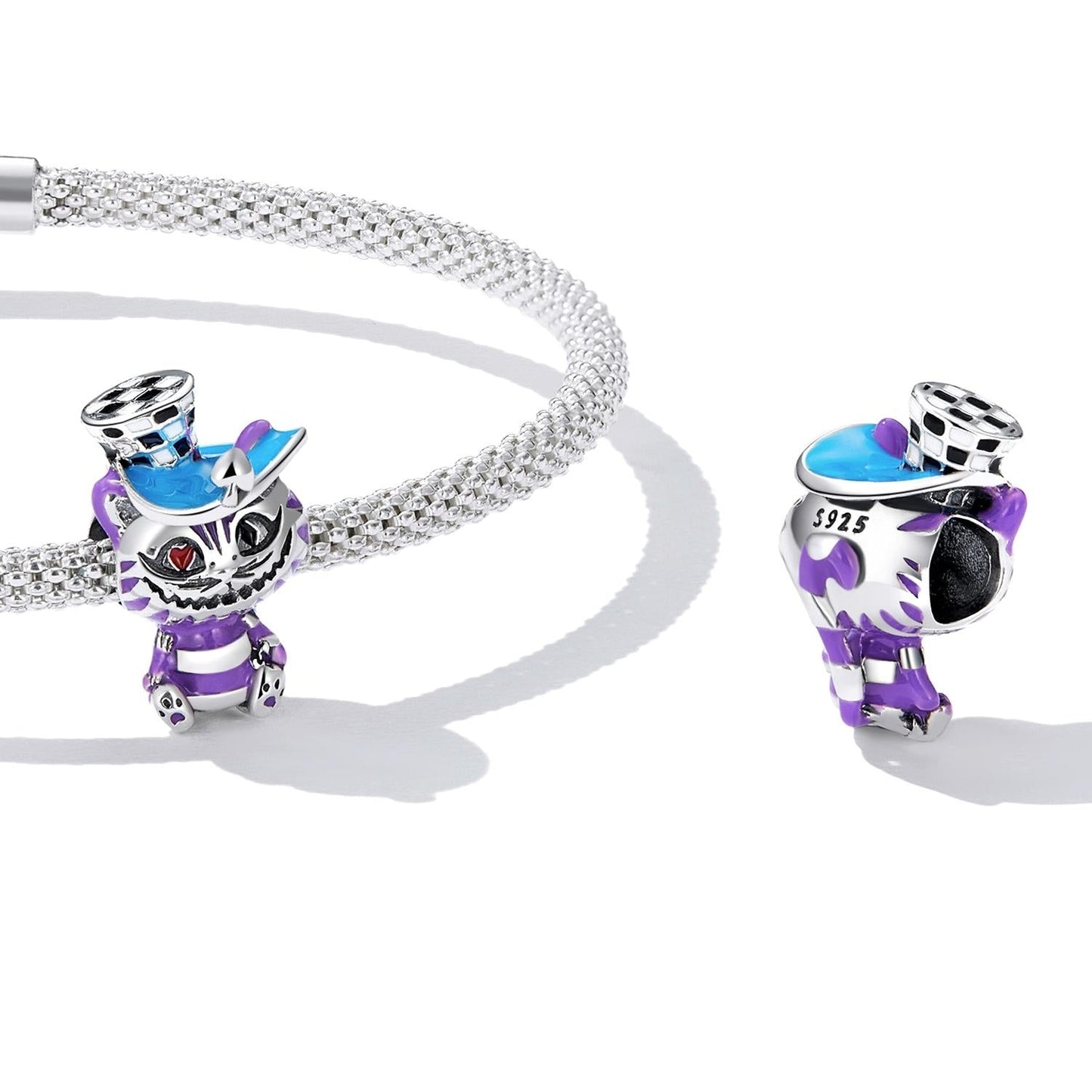 925 Sterling Silver Cat Bead For Diy Bracelet Or Necklace