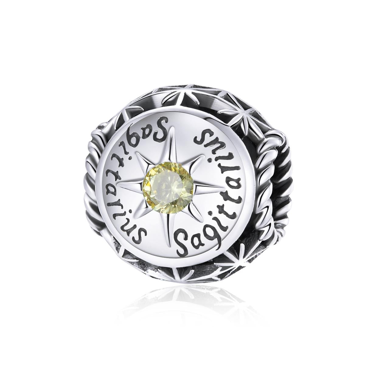 925 Sterling Silver Zodiac Beads For Diy Bracelets & Necklaces Sagittarius Style - Sagittarius