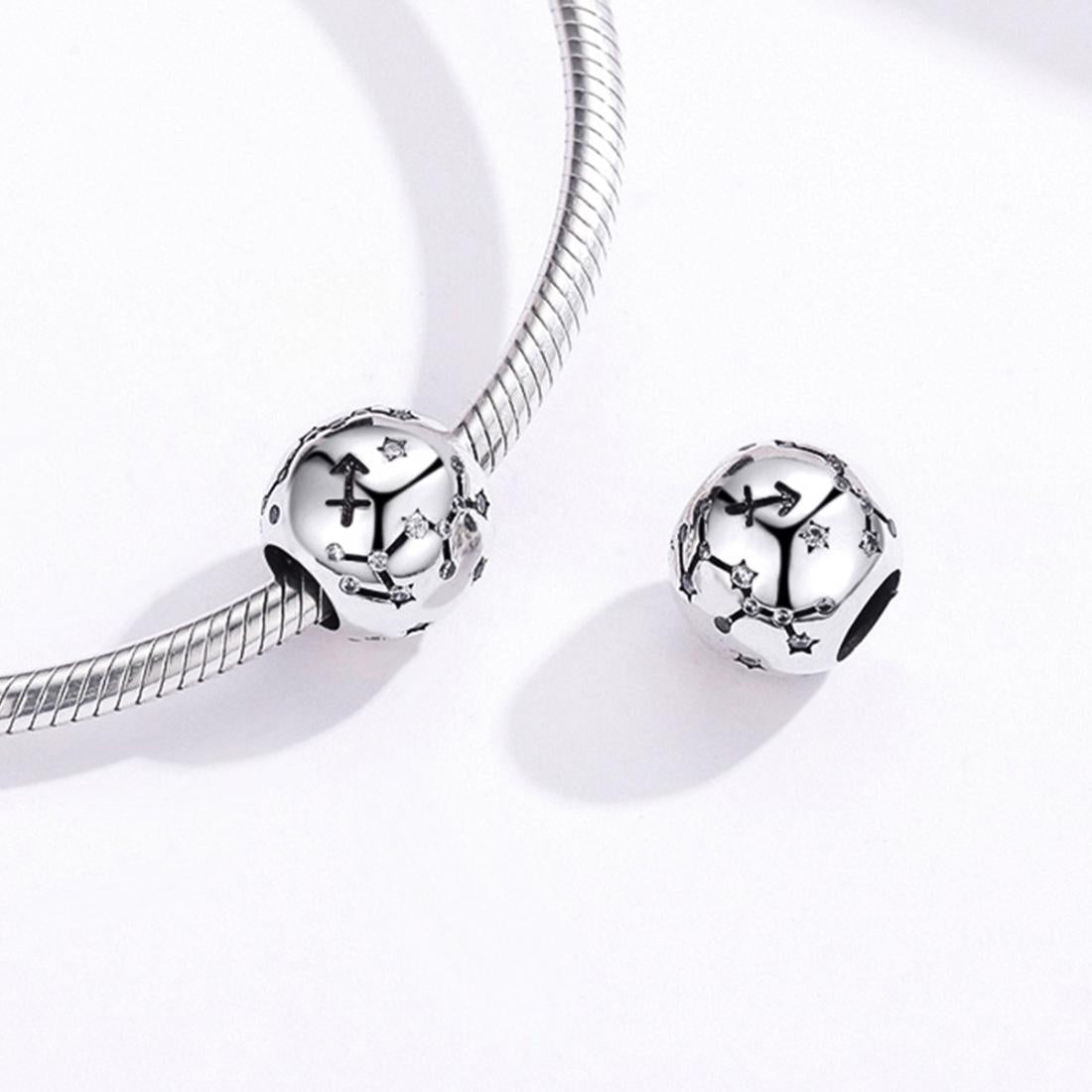 925 Sterling Silver Zodiac Beaded Bracelet Style - Sagittarius