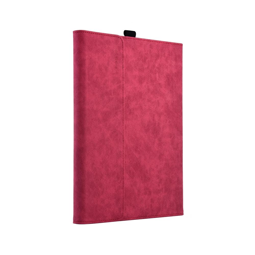 Leather Tablet Case For Microsoft Surface Pro X - Rose Red With Power Bag 13 Inch