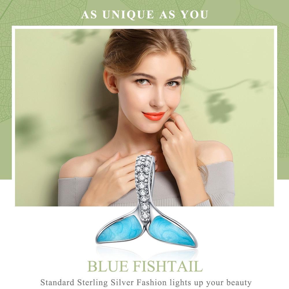 925 Sterling Silver Ocean Fishtail Pendant Necklace