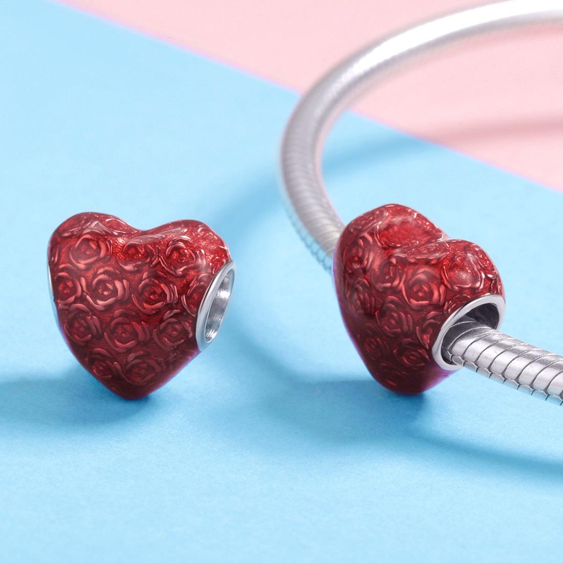 925 Sterling Silver Red Love Diy Bracelet Necklace Beads