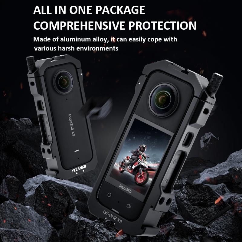 Extended Metal Cage for Insta360 X3 Camera