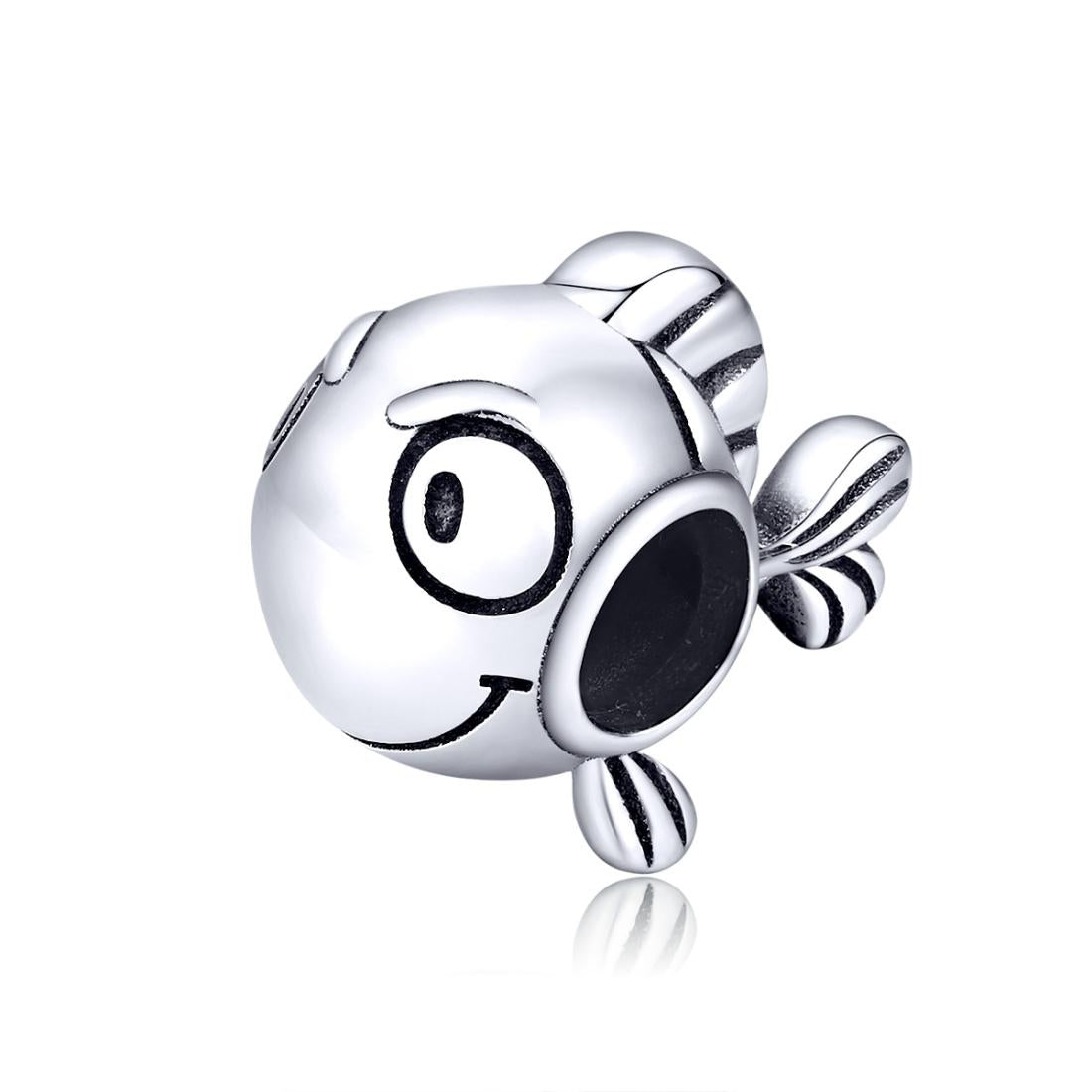 925 Sterling Silver Simple Fish Bead Bracelet / Necklace Accessory