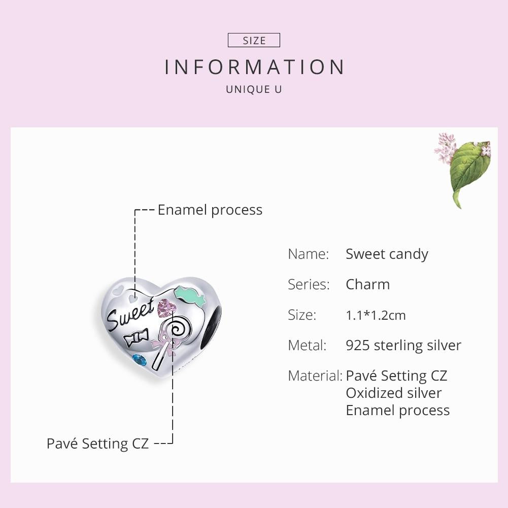 925 Sterling Silver Sweet Heart Beads For Diy Bracelets & Necklaces