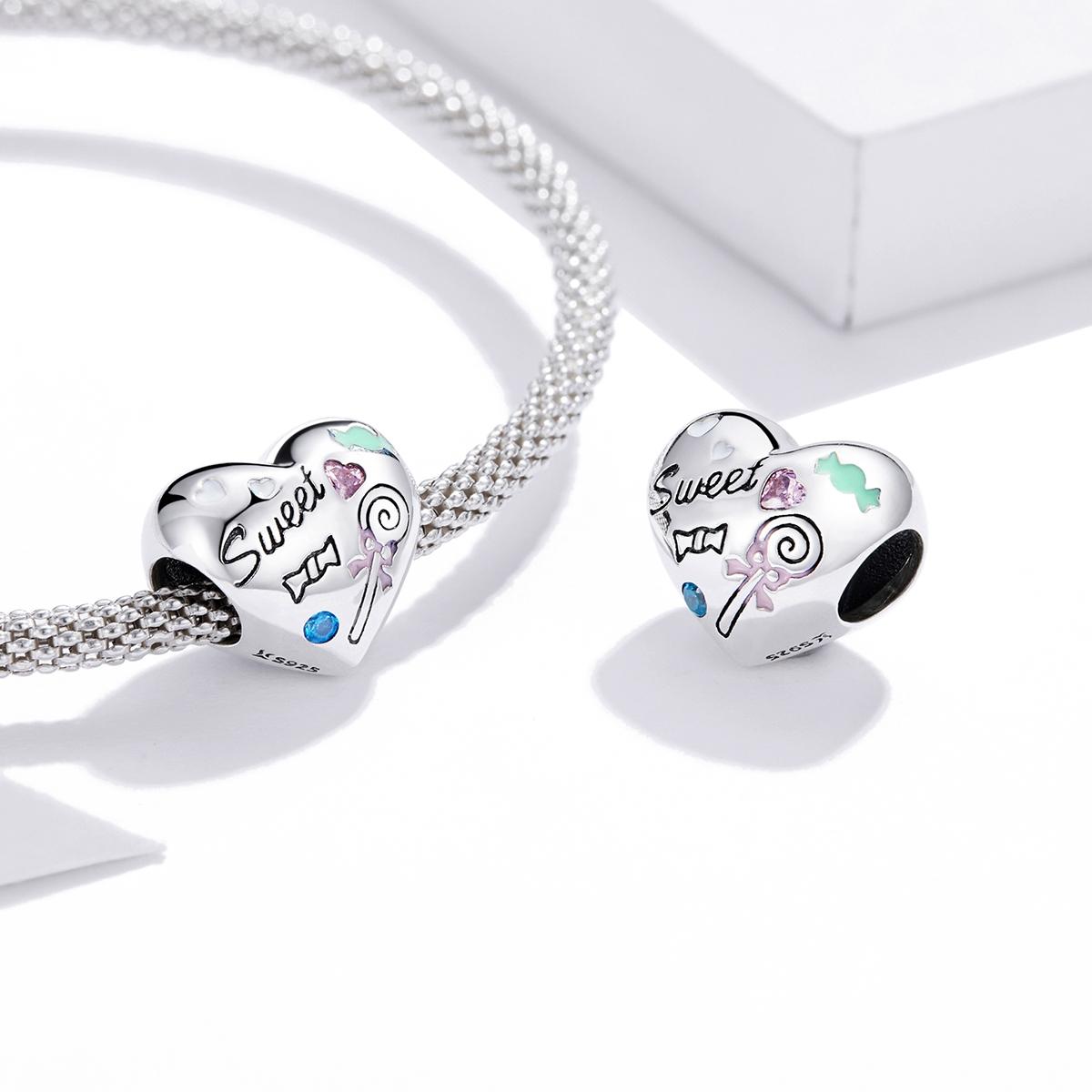 925 Sterling Silver Sweet Heart Beads For Diy Bracelets & Necklaces