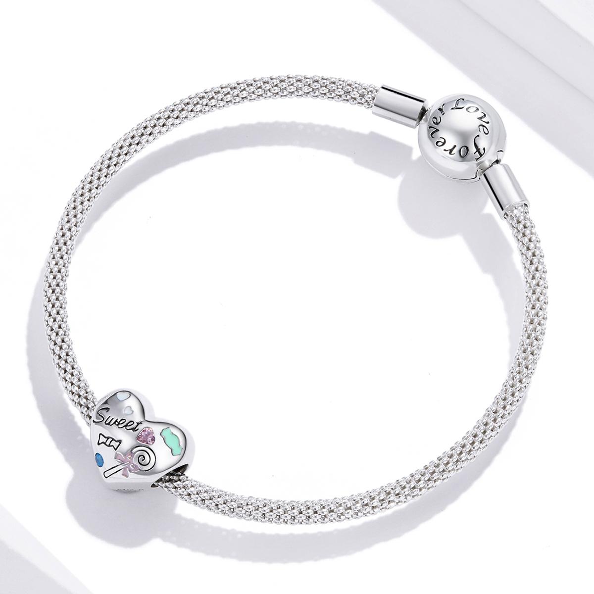 925 Sterling Silver Sweet Heart Beads For Diy Bracelets & Necklaces