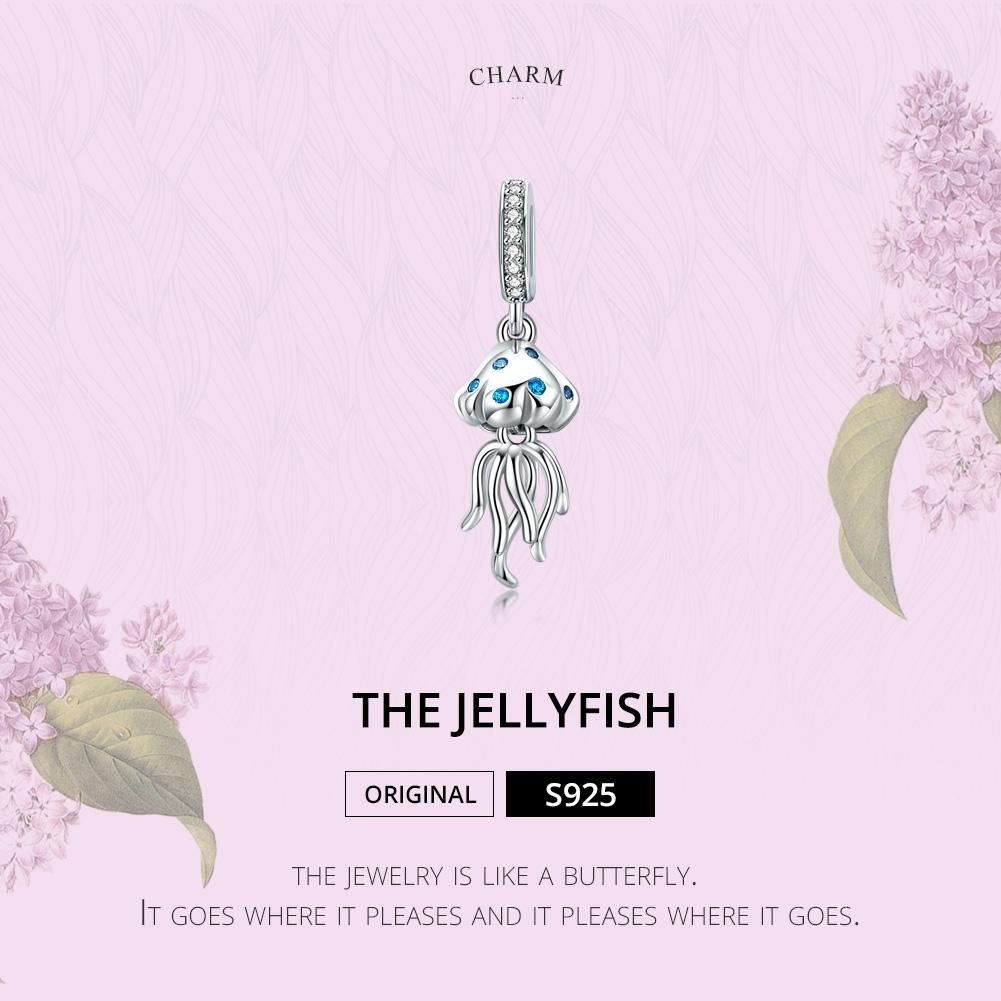925 Sterling Silver Jellyfish Pendant For Bracelets & Necklaces