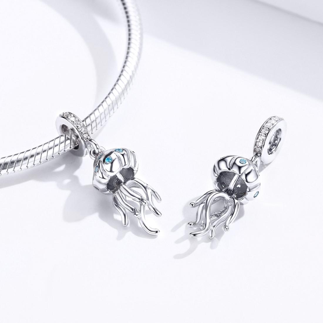 925 Sterling Silver Jellyfish Pendant For Bracelets & Necklaces