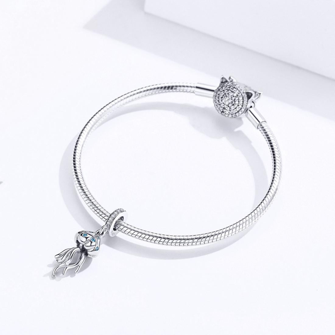 925 Sterling Silver Jellyfish Pendant For Bracelets & Necklaces