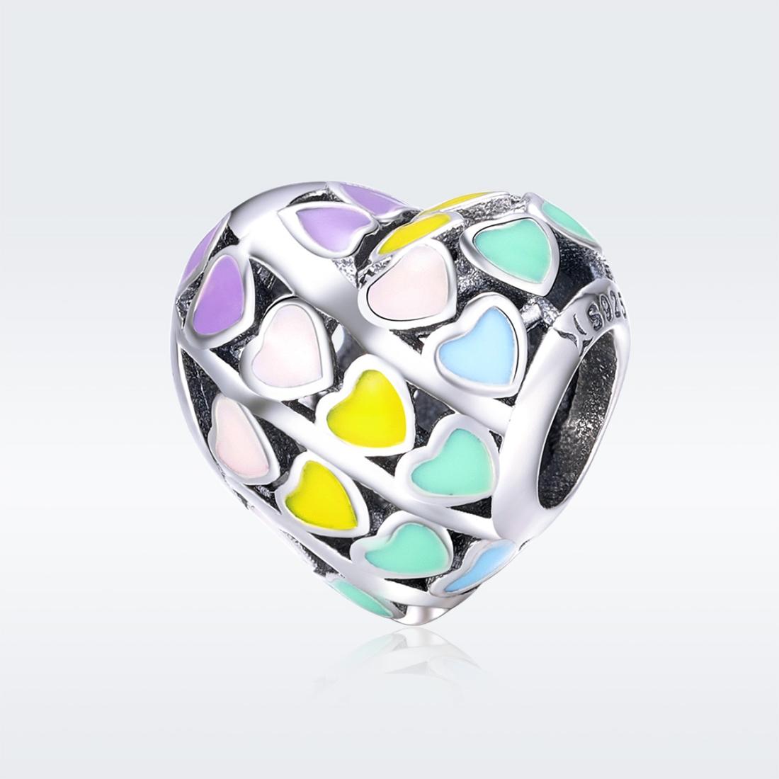 925 Sterling Silver Diy Bracelet Accessory Heart Shaped Oil Drop Beads