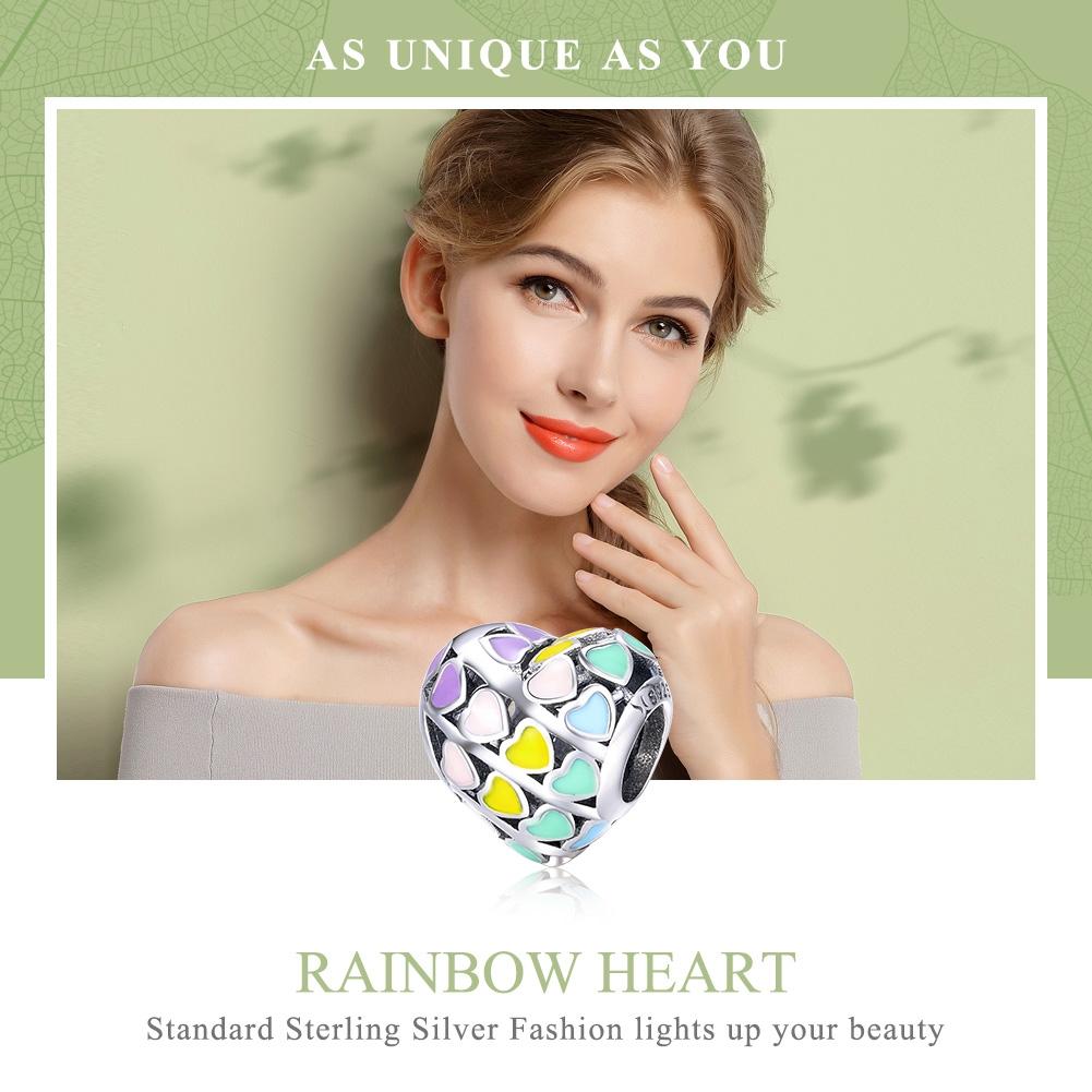 925 Sterling Silver Diy Bracelet Accessory Heart Shaped Oil Drop Beads