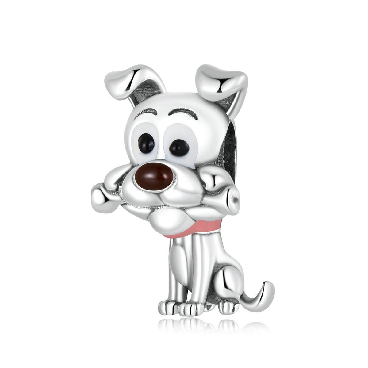 925 Sterling Silver Dog Beads For Diy Bracelets & Necklaces