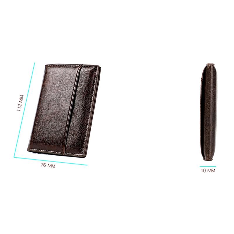 Ultra Thin Pu Leather Card Holder Mini - Coffee