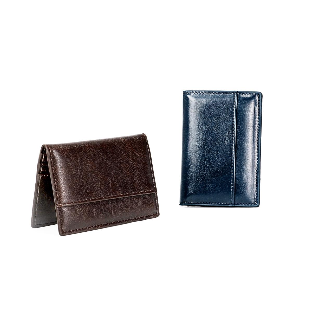Ultra Thin Pu Leather Card Holder Mini - Coffee