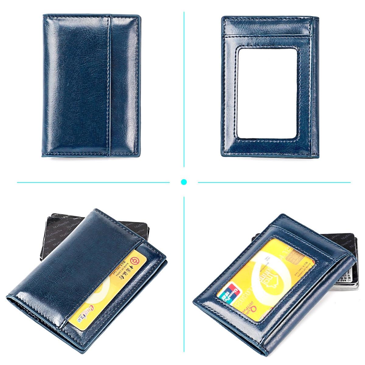 Ultra Thin Pu Leather Card Holder Mini - Coffee