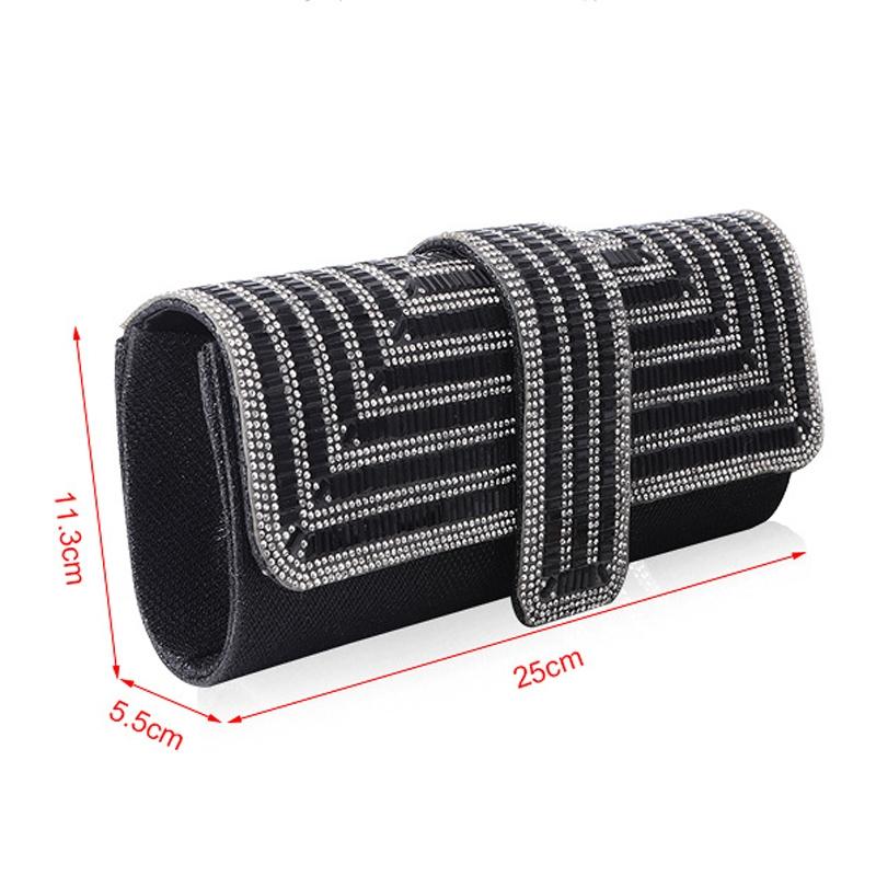 Black Shoulder Bag For Ladies Elegant Hand Messenger - Silver