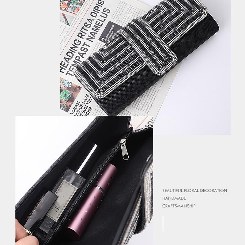 Black Shoulder Bag For Ladies Elegant Hand Messenger - Silver