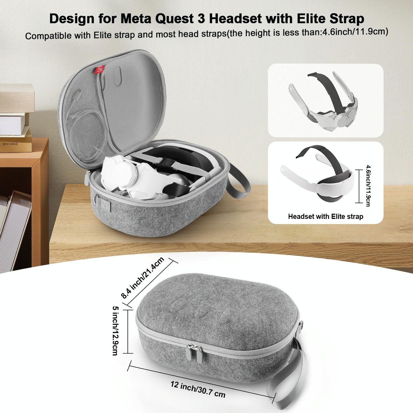 Protective Vr Storage Bag For Apple Vision Pro / Meta Quest 3 Glasses - Black