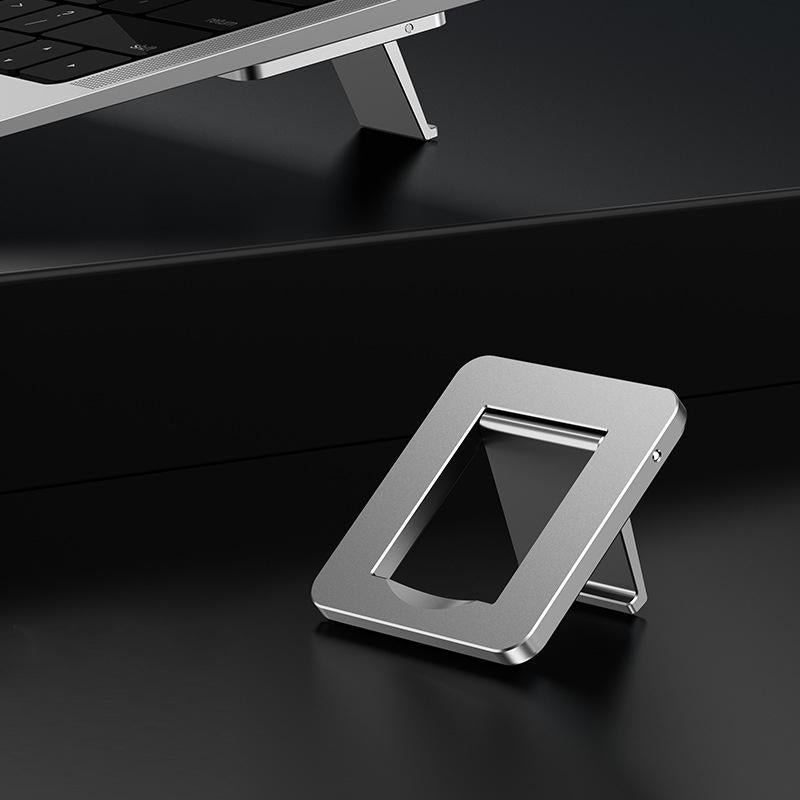 Desktop Folding Notebook Stand With Invisible Height Increase And Storage - Gray