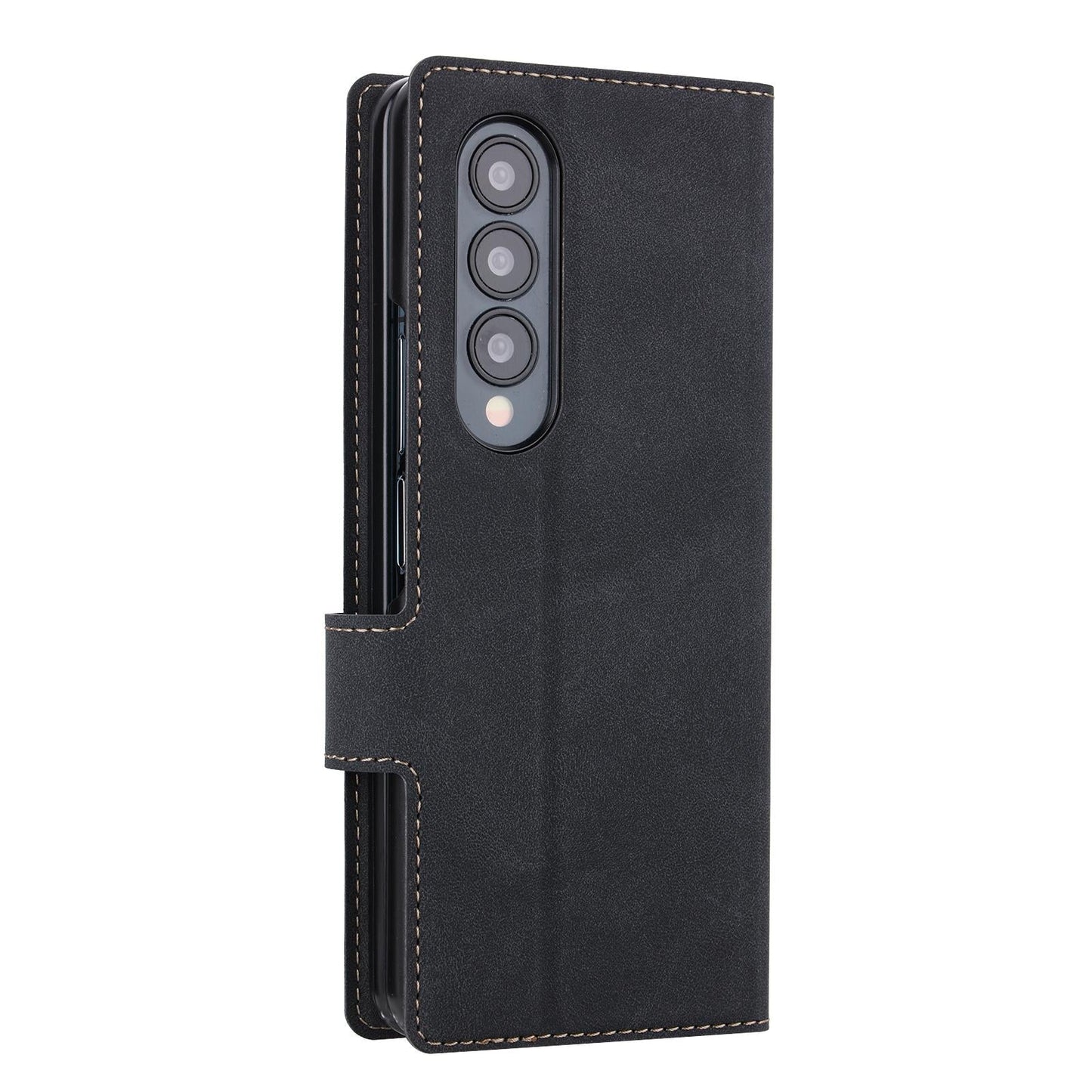 Vili Pr Series Flip Leather Case for Samsung Galaxy z Fold4 - Black