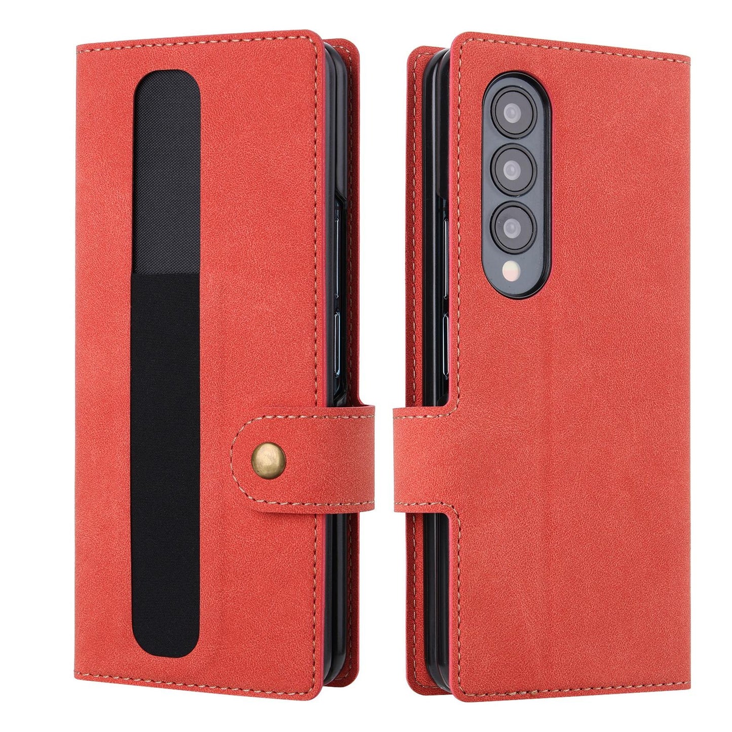 Vili Pr Series Flip Leather Case for Samsung Galaxy z Fold4 - Black