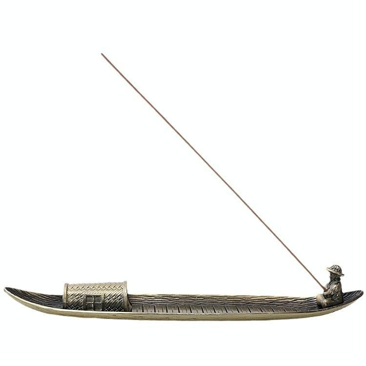 Fisherman Incense Burner With Ash Catcher And Stand - Fishing Boat