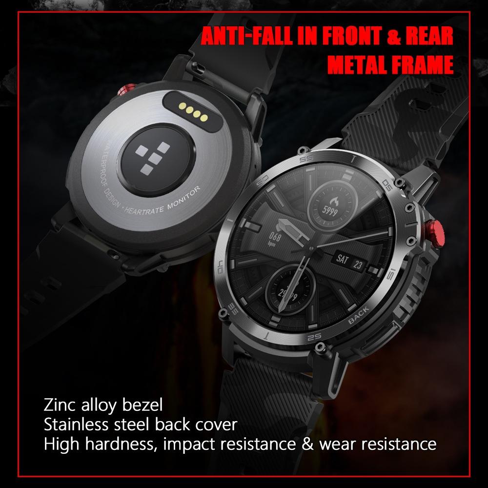 1.6 Inch Round Screen Bluetooth Smart Watch Support Health Monitoring & 24 Sports Modes Black