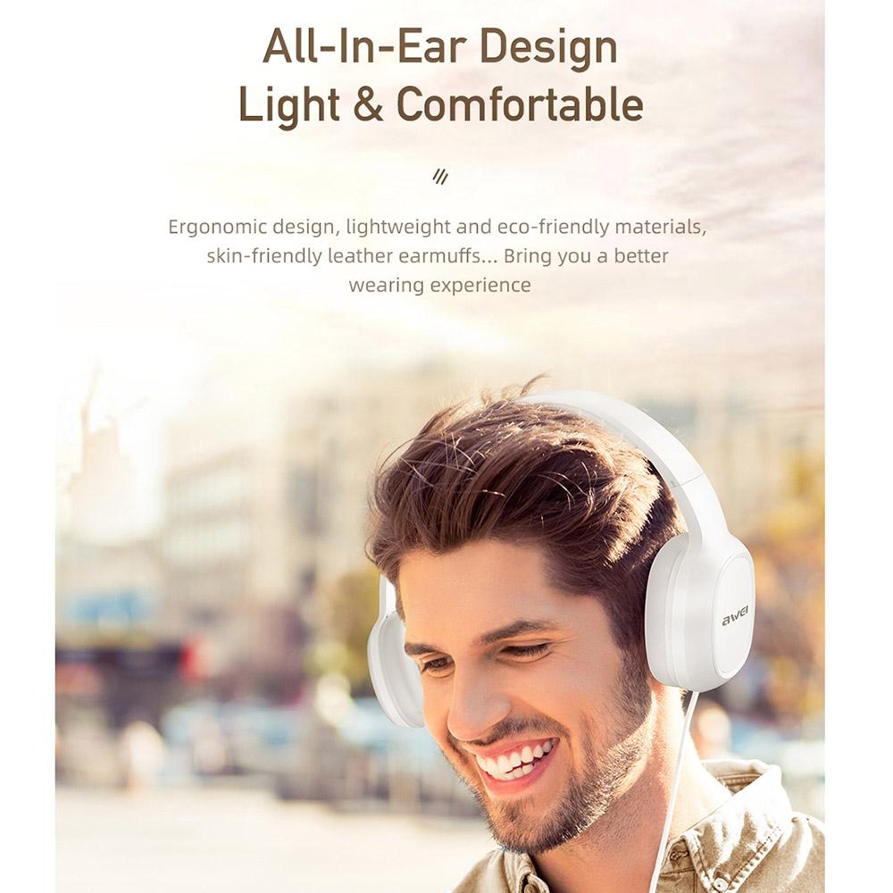 3.5Mm Stereo Wired Headset For Awei Gm-6 - Black