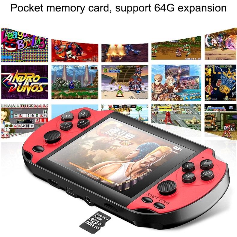 Large-Screen Handheld Game Console With Dual Joysticks - 3.5 Inch Hd - Red