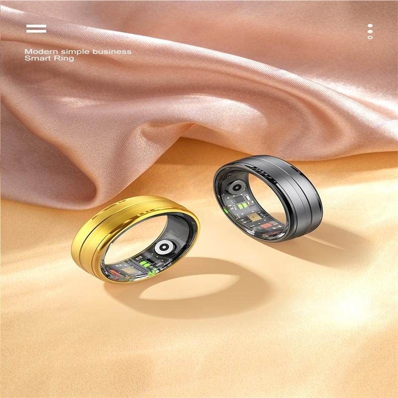 Smart Ring With Heart Rate Blood Oxygen & Sleep Monitoring - Size 10 - Black