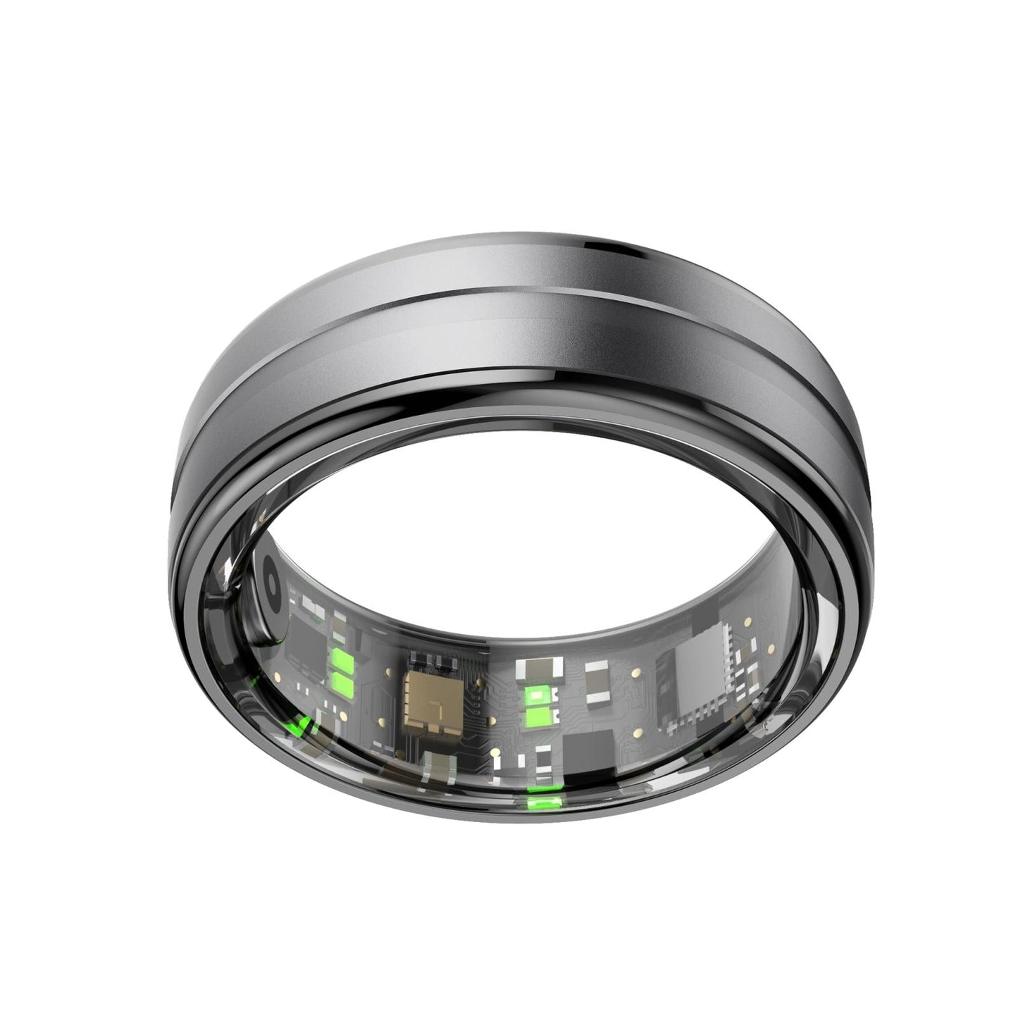 Smart Ring With Heart Rate Blood Oxygen & Sleep Monitoring - Size 10 - Black