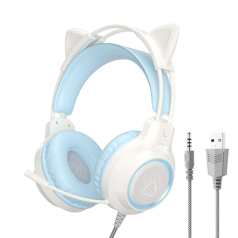 Rgb Cat Ear Gaming Headset - Black