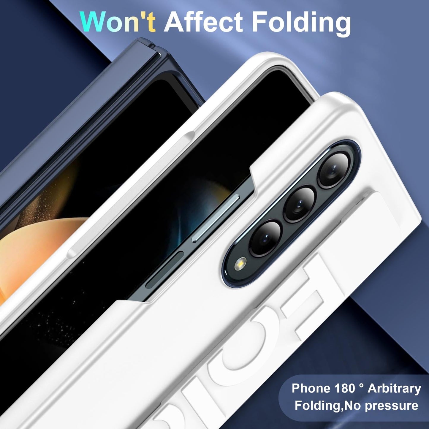 Silicone Wristband Foldable Phone Case for Samsung Galaxy z Fold 4 - Blue