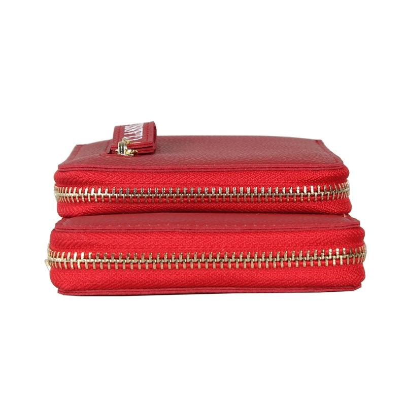 Red Pu Mobile Phone Bag For Women Large Capacity