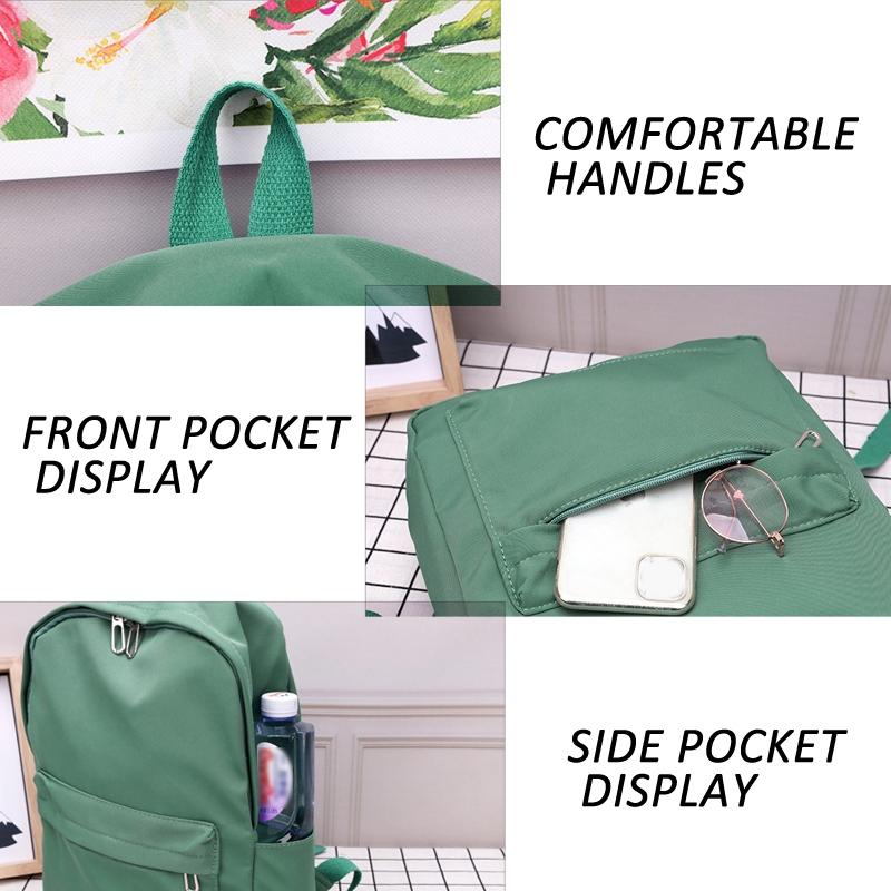 Simple Women Travel Backpack Solid Colour - Black