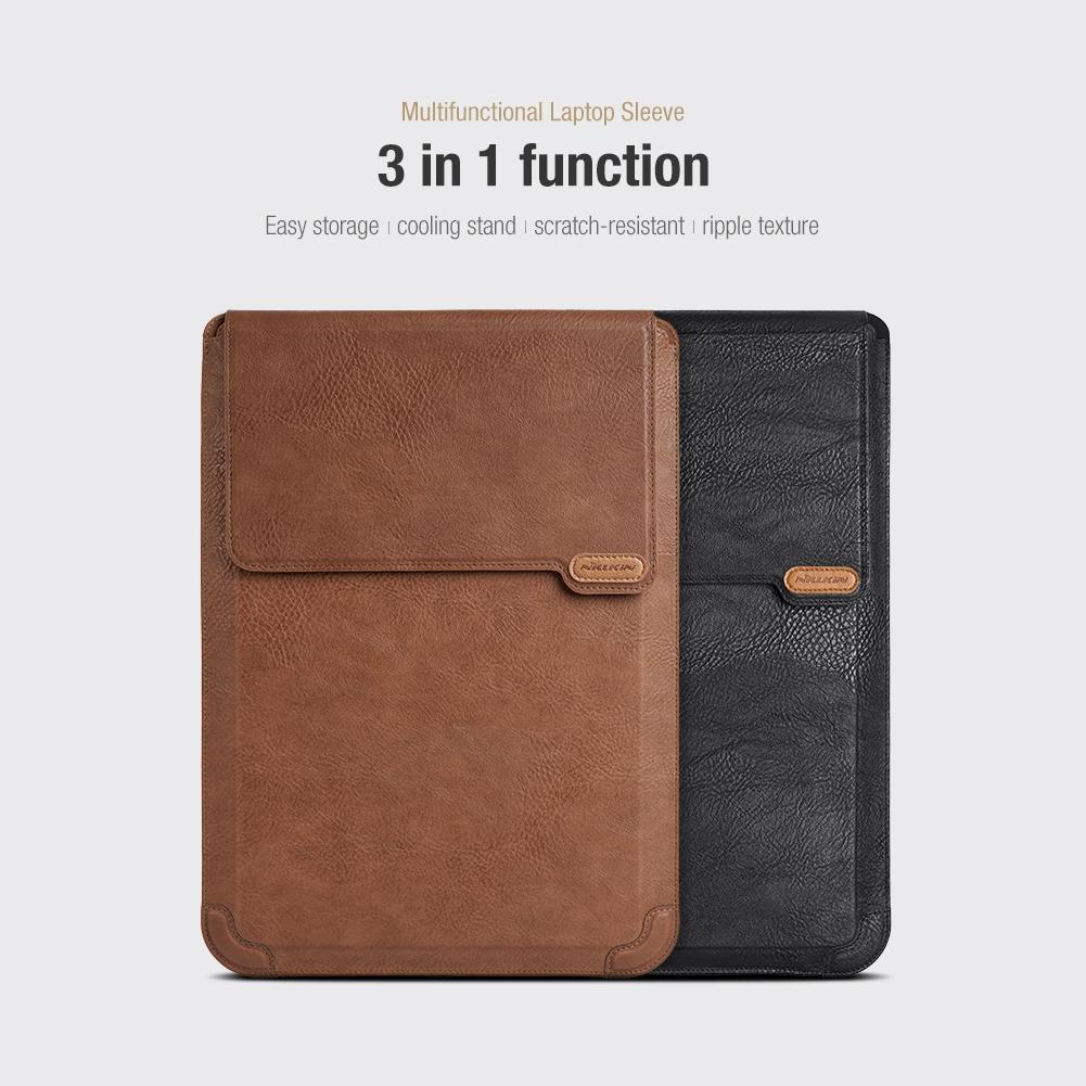 14.0 Inch Water Wave Texture Laptop Sleeve - Versatile Design - Black