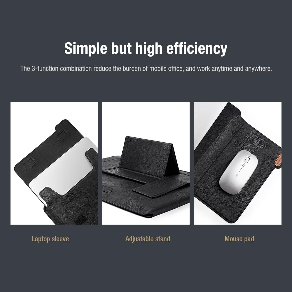 14.0 Inch Water Wave Texture Laptop Sleeve - Versatile Design - Black