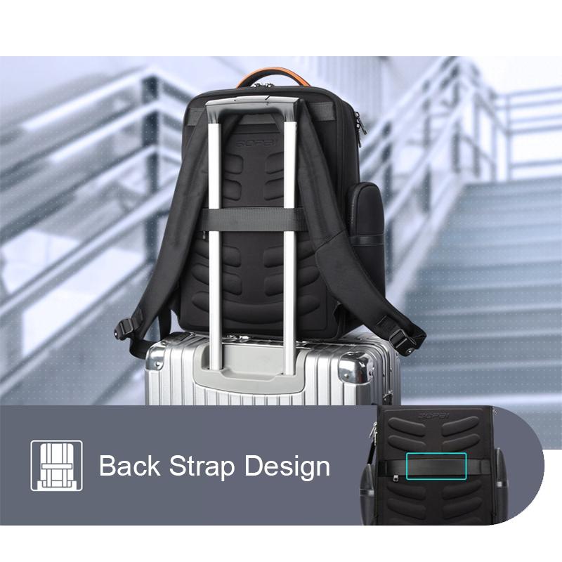 Black Multifunctional Anti-Theft Laptop Backpack With Usb Charging Hole