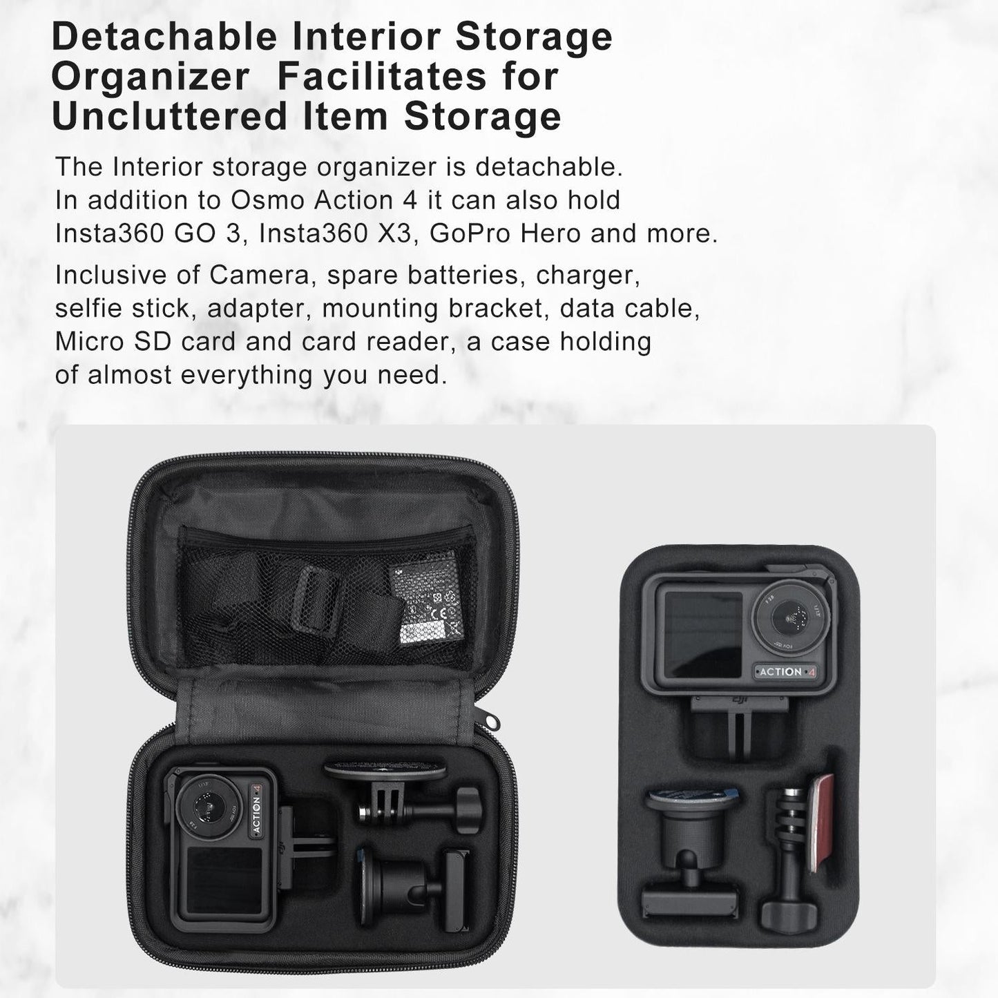 Small Organizer Bag for Sports Camera Accessories - Deep Gray
