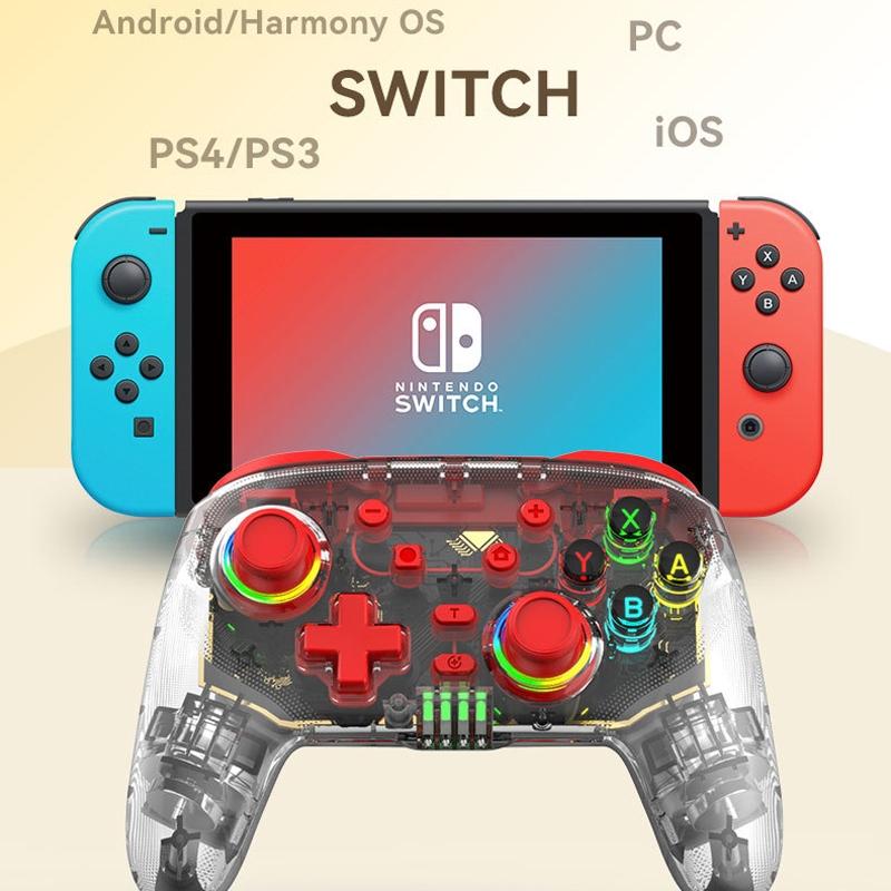 Wireless Dual Vibration Gamepad for Ps3 / Ps4 with Rgb Lights - Red