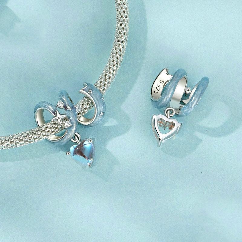 925 Sterling Silver Starry Sky Love Diy Beads
